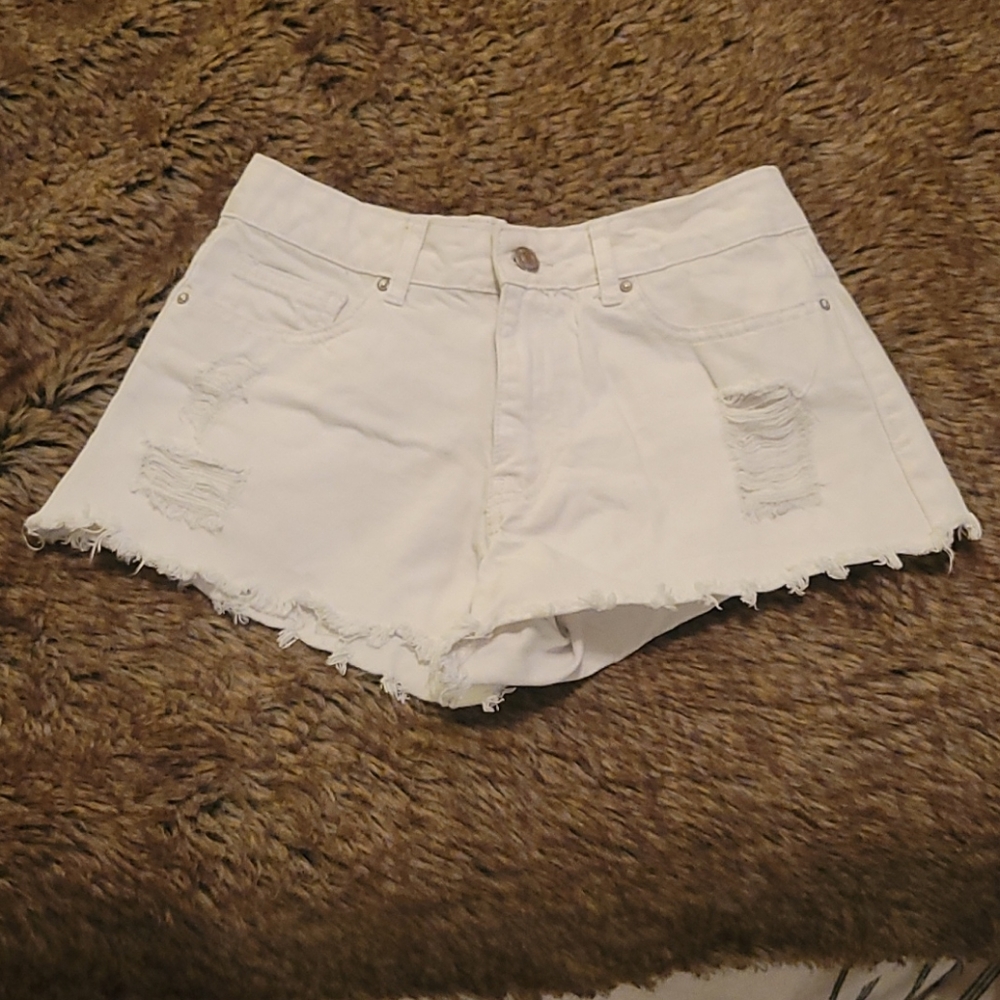 Distressed Denim Shorts